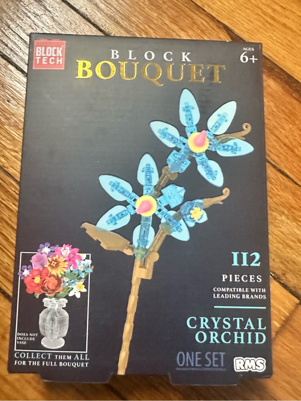 BLUE CRYSTAL ORCHID Bouquet Botanical Block Tech Brick Set